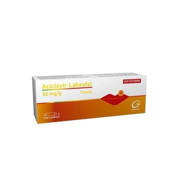 Aciclovir Labesfal, 50 mg/g Bisnaga 2 g Cr