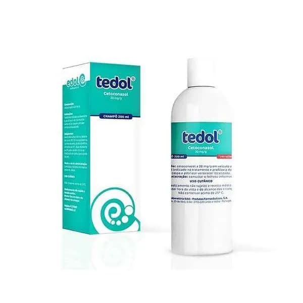 Tedol, 20 mg/g-200 mL x 1 champô frasco