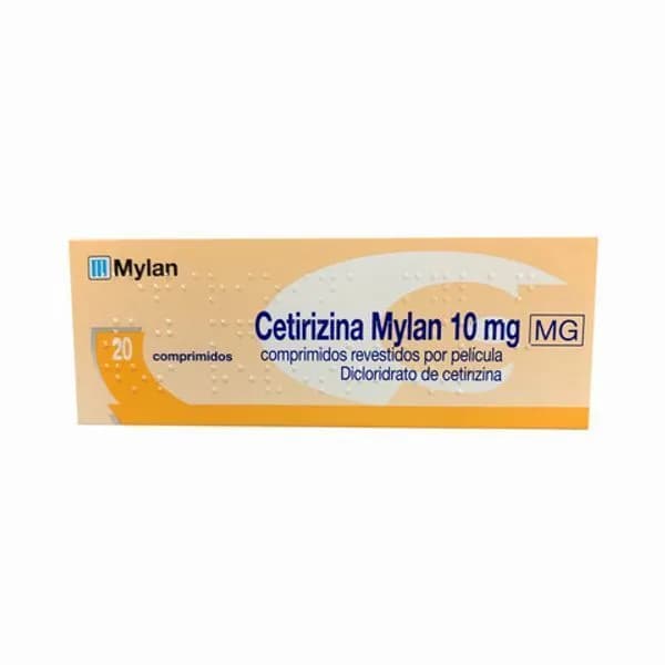 Cetirizina Mylan MG, 10 mg Blister 20 Unidade(s) Comp revest pelic