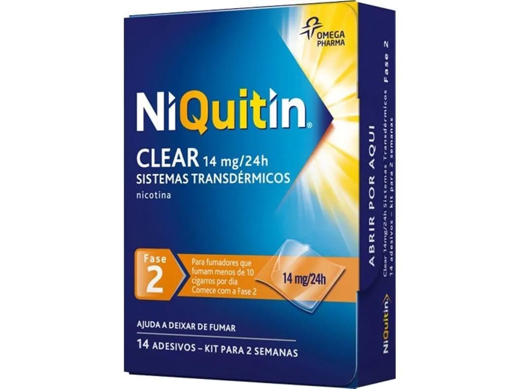 Niquitin Clear, 14 mg/24 h Saqueta 14 Unidade(s) Adesivo transder