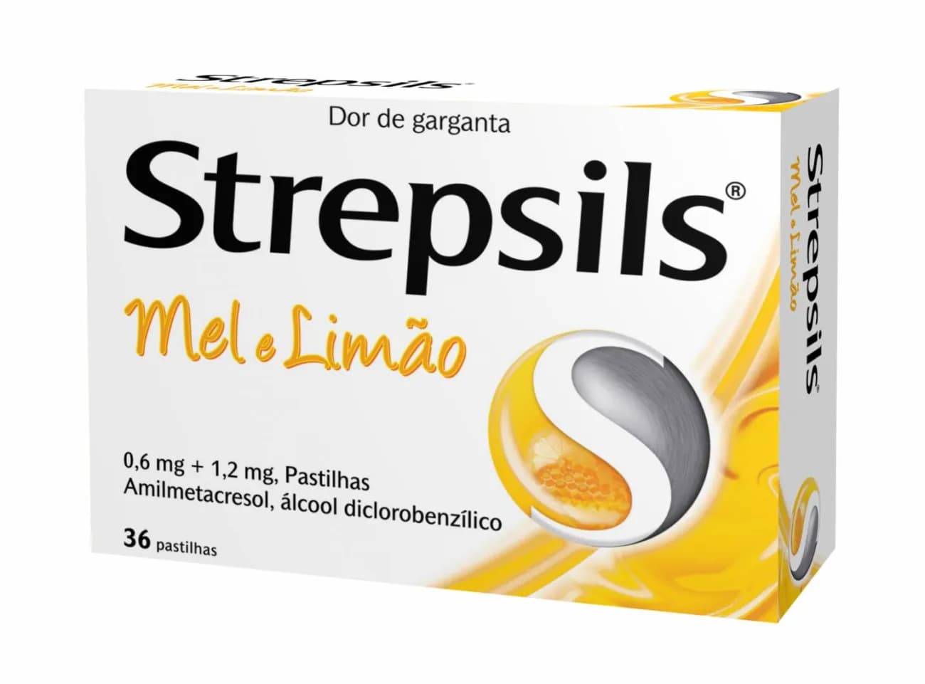 Strepsils Mel e limão, 1.2 mg + 0.6 mg Blister 36 Unidade(s) Past