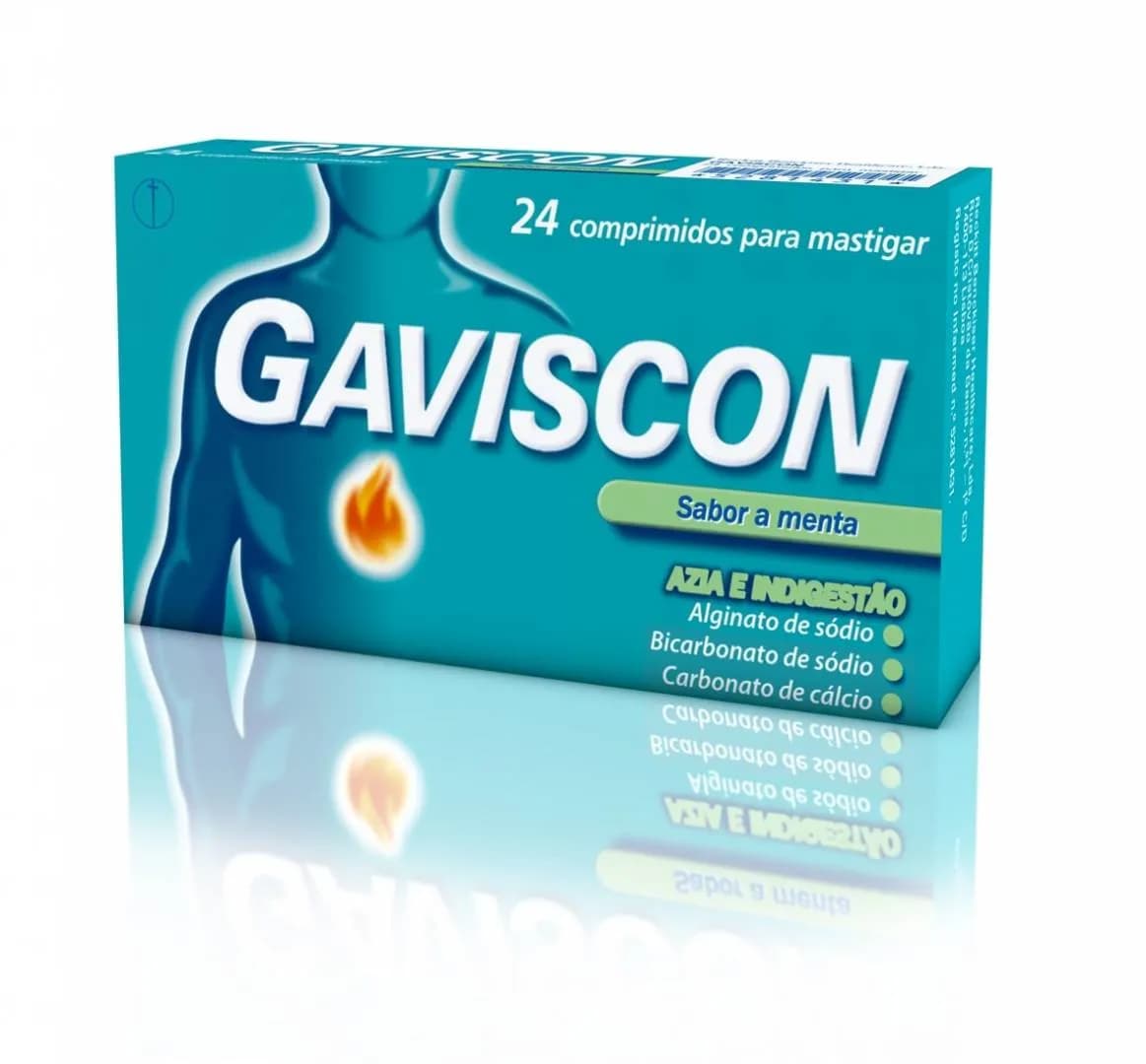 Gaviscon, 250 mg + 133.5 mg + 80 mg Blister 24 Unidade(s) Comp mast