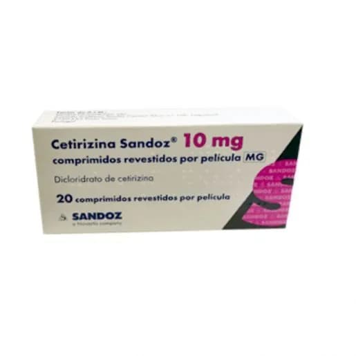 Cetirizina Sandoz MG, 10 mg Blister 20 Unidade(s) Comp revest pelic