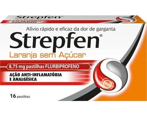 Strepfen Laranja sem Açúcar, 8.75 mg Blister 16 Unidade(s) Past