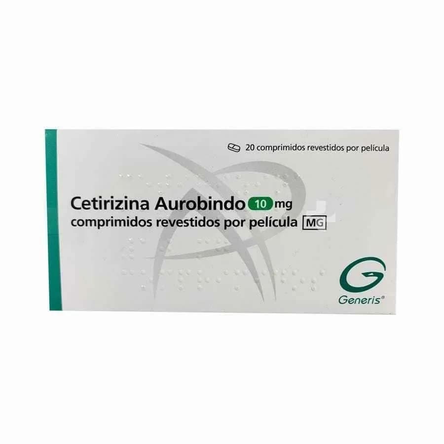 Cetirizina Aurobindo MG, 10 mg Blister 20 Unidade(s) Comp revest pelic