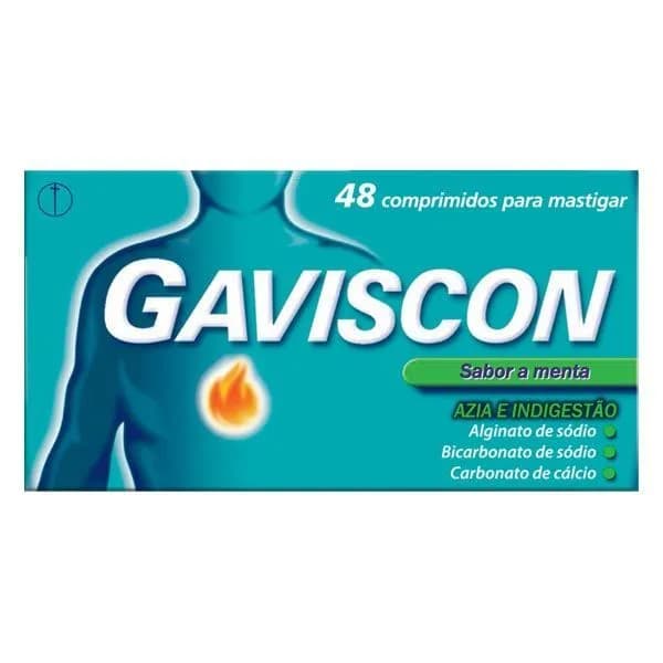 Gaviscon, 250 mg + 133.5 mg + 80 mg Blister 48 Unidade(s) Comp mast