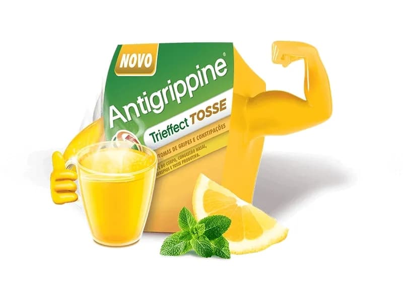 Antigrippine Trieffect Tosse, 500/10/200 mg x 10 pó sol oral saq