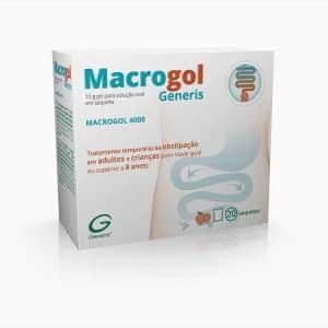 Macrogol Generis, 10000 mg 20 Saqueta Po sol oral