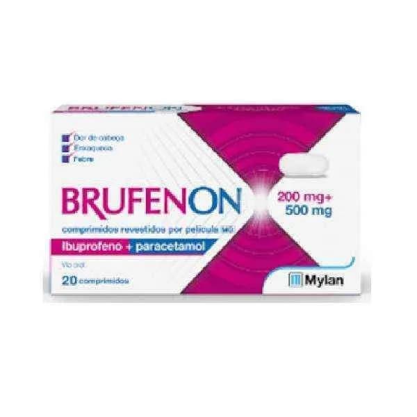 Brufenon MG, 200 mg + 500 mg Blister 20 Unidade(s) Comp revest pelic