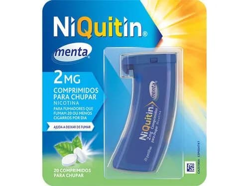 Niquitin Menta, 2 mg Recipiente multidose 20 Unidade(s) Comp chupar