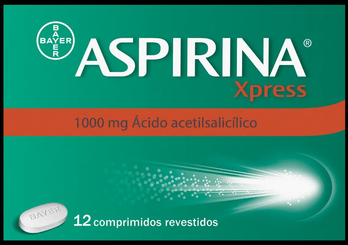 Aspirina Xpress, 1000 mg Fita termossoldada 12 Unidade(s) Comp revest