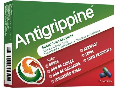 Antigrippine Trieffect Tosse, 500 mg + 6.1 mg + 100 mg Blister 16 Unidade(s) Caps