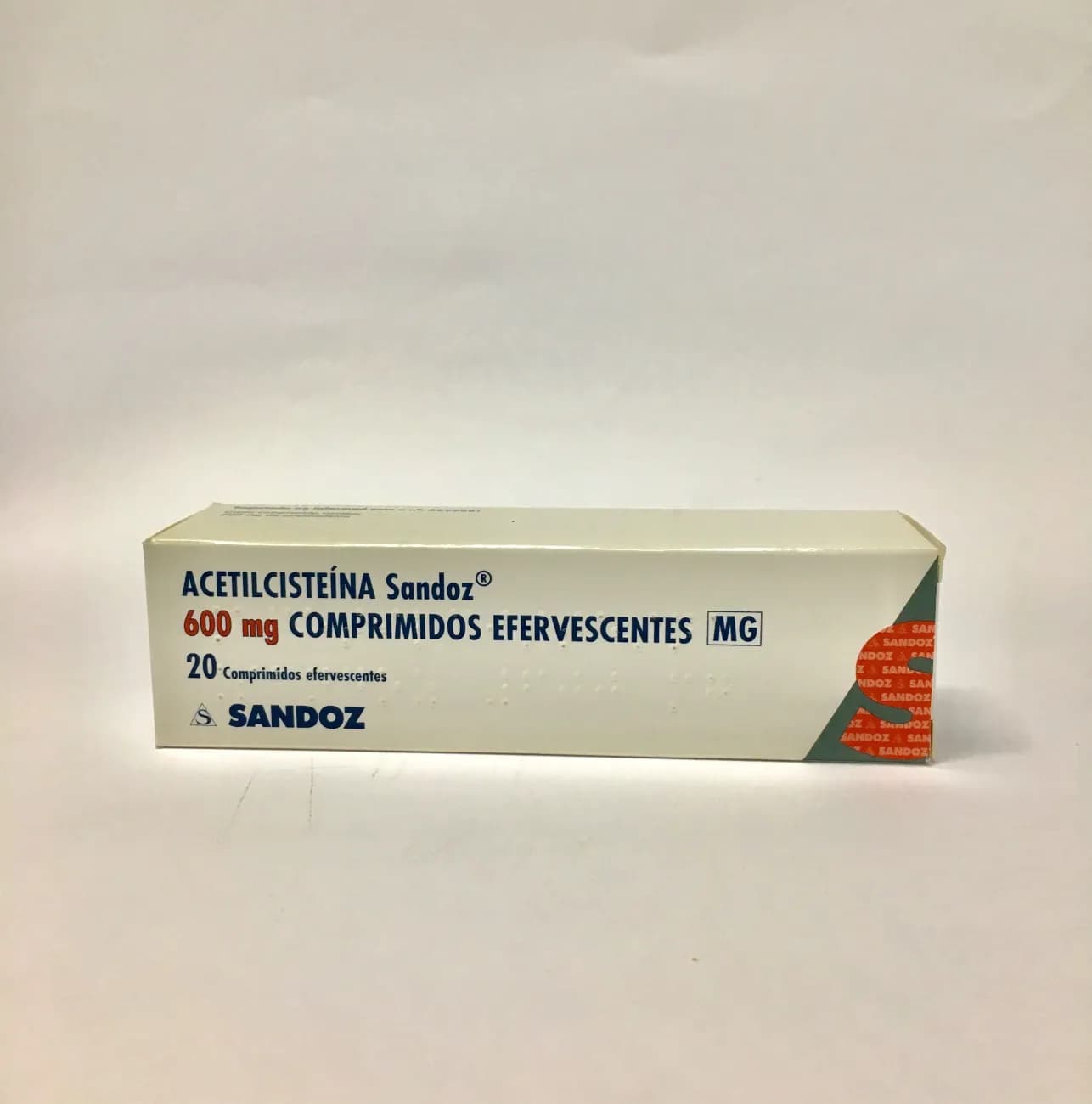 Acetilcisteína Sandoz MG, 600 mg Recipiente para comprimidos 20 Unidade(s) Comp eferv
