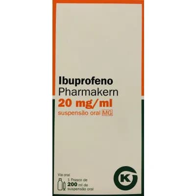 Ibuprofeno Pharmakern MG, 20 mg/ml Frasco 200 ml Susp oral