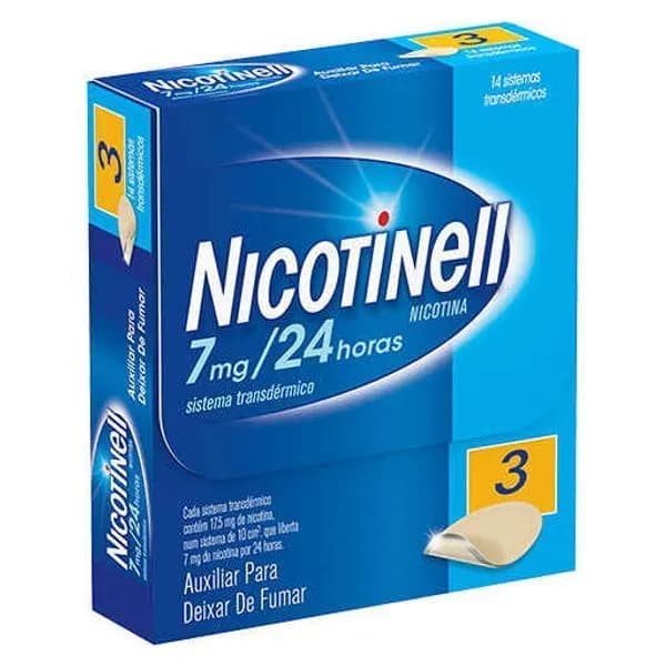 Nicotinell 7 mg/24 horas, 7 mg/24 h Saqueta 14 Unidade(s) Adesivo transder