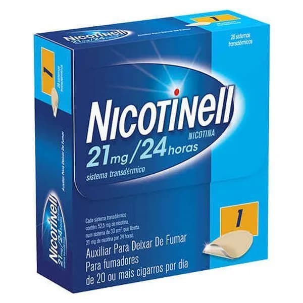 Nicotinell 21 mg/24 horas, 21 mg/24 h Saqueta 28 Unidade(s) Adesivo transder
