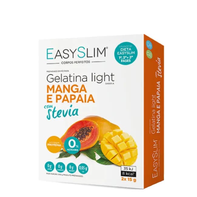 Easyslim Gelatina Lg Mang/Papaia Stev Saqx2 pó sol oral saq