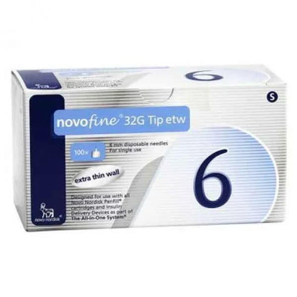 Novofine 32g Tip Ag Caneta 0.25x6mm X 100