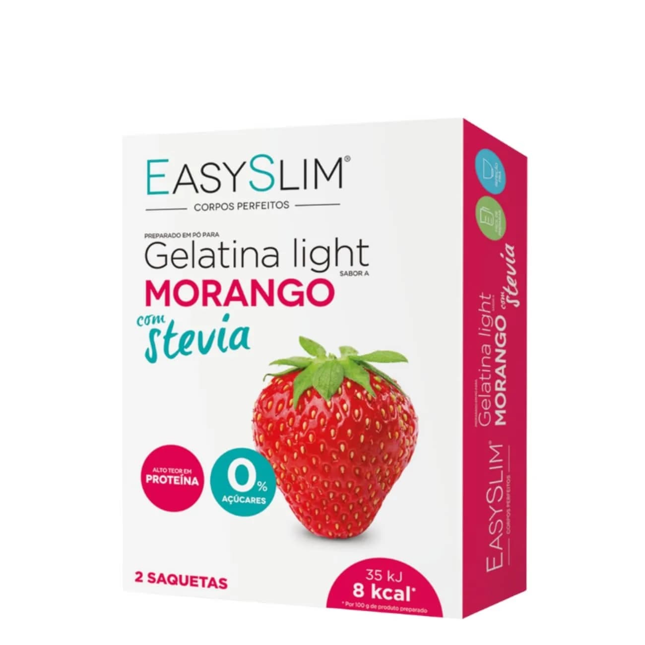 Easyslim Gelatina Lg Morango Stev Saq X2