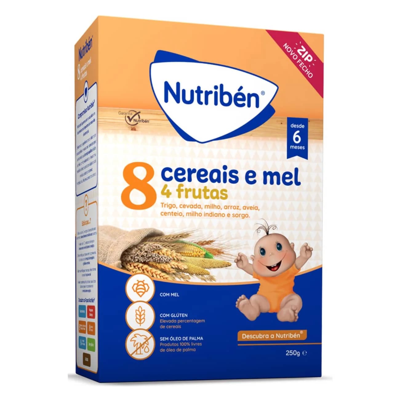Nutriben Farinhas 8 Cereais Mel 4 Frut 250G