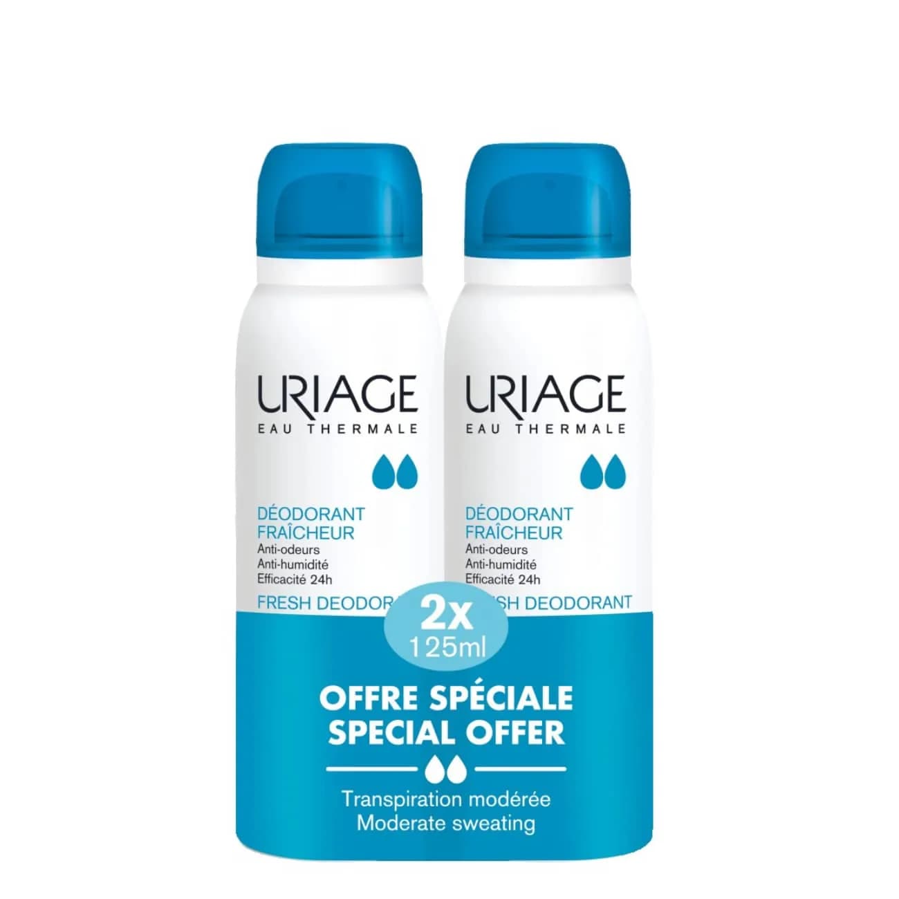 Uriage Deo Fraicheur Spray Psens125mlX2