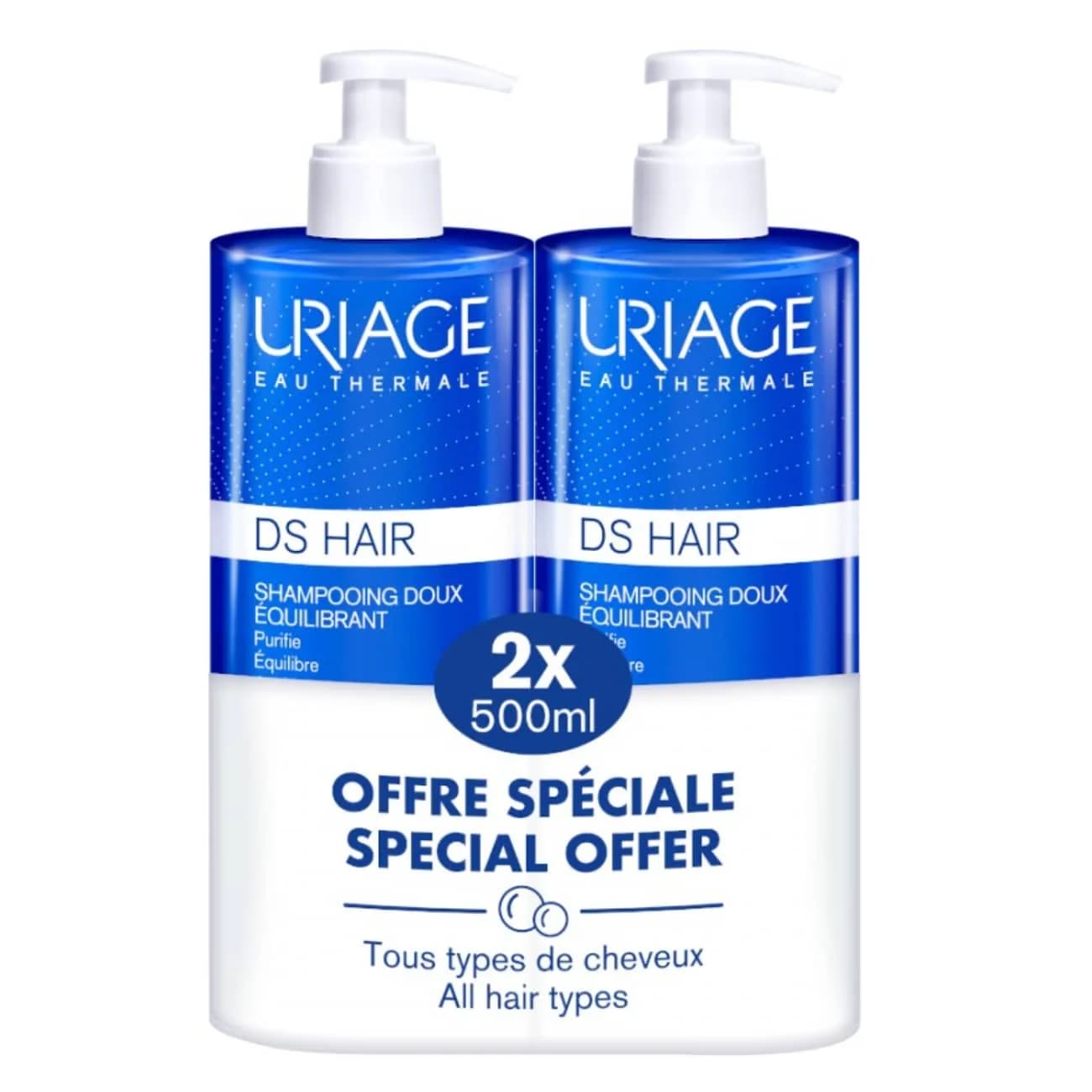 Uriage DS Hair Ch Suave Equil 500ml X2