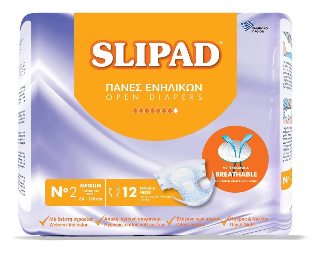 Slipad Diapers Fralda Incont N2 M X12