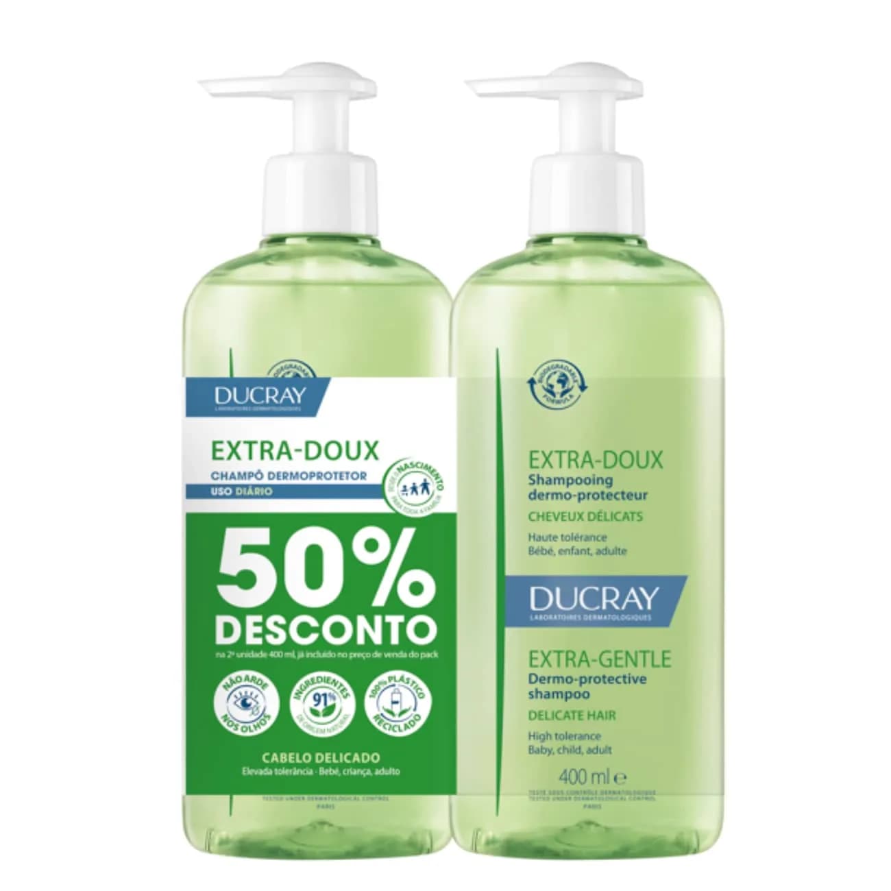 Ducray Extra Doux Ch 400ml X2 -50% 2ªU