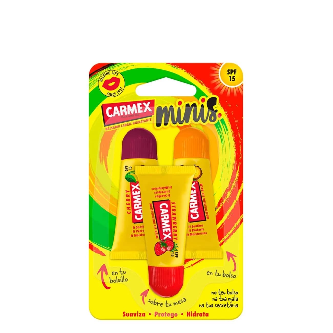 Carmex Tubo Hid Lab SPF15 Minis 5g X3