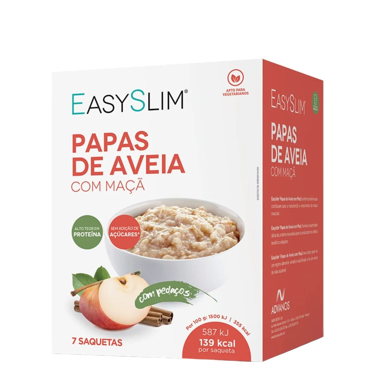 Easyslim Papas Aveia C/ Maçã Saq 39g X7
