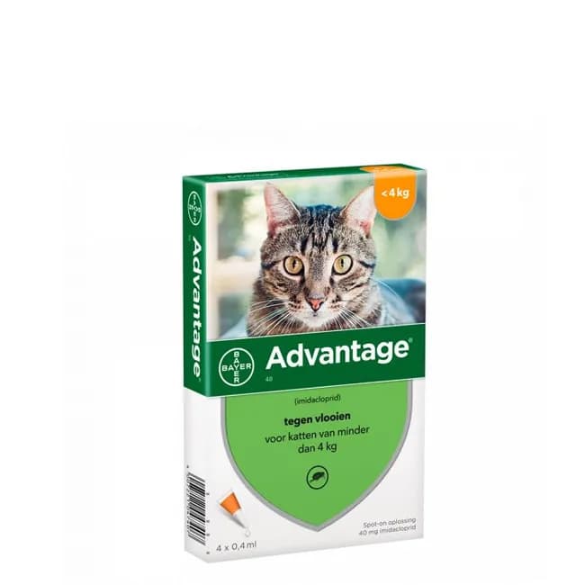 Advantage Gato Sol Uncao 0,4Mlx4 Ate 4Kg