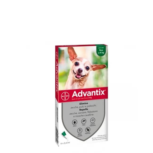 Advantix Cao Sol Uncao 0,4Mlx4 <4Kg