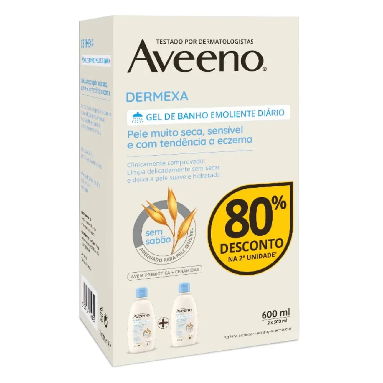 Aveeno Dermexa Gel Banh Emol300 X2 -80%
