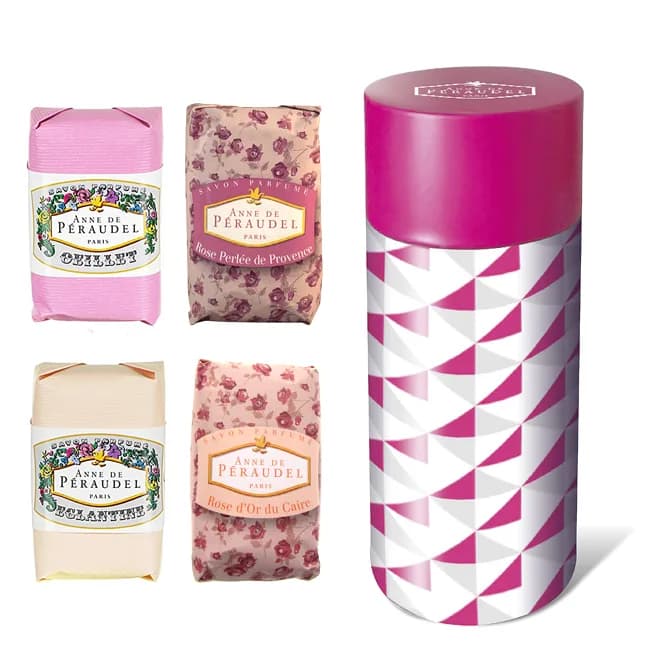 Klorane Anne de Péraudel Coffret Sabonete 4 Unidade(s) + Caixa Triângulos Rosa