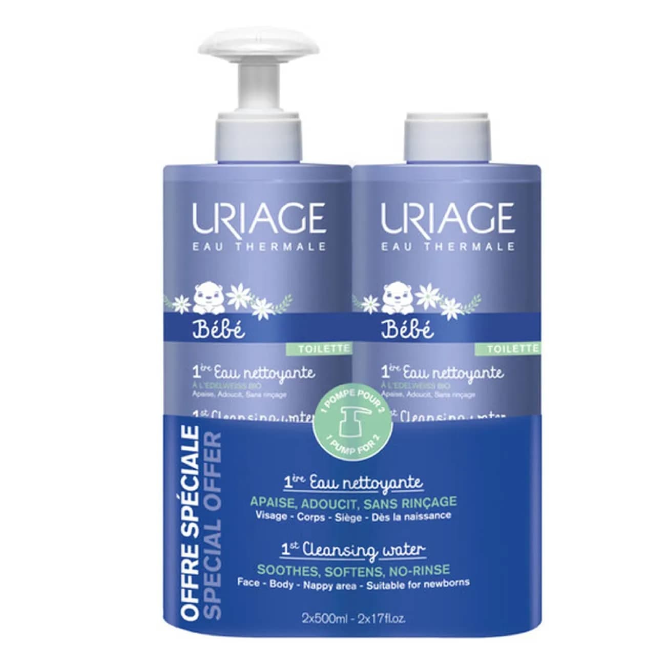 Uriage Bebe 1º Eau + Eco Pack 500MlX2