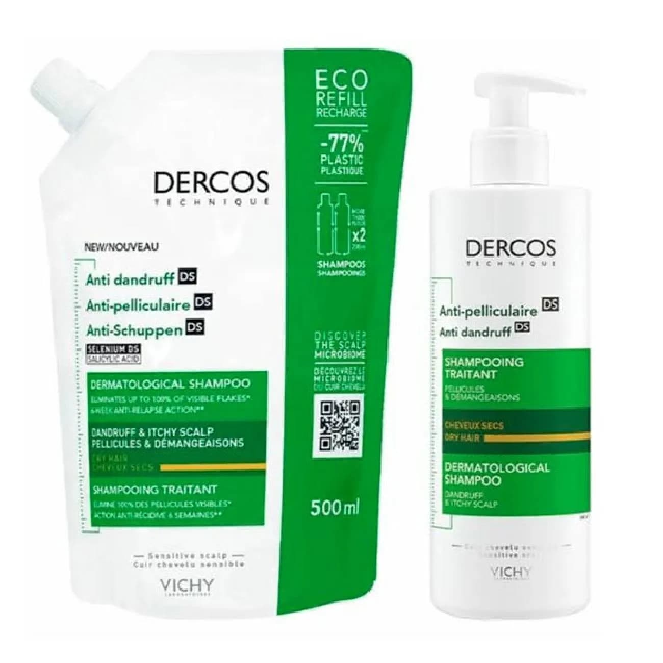 Dercos Ch Caspa Sec390+Refill 500 -40%