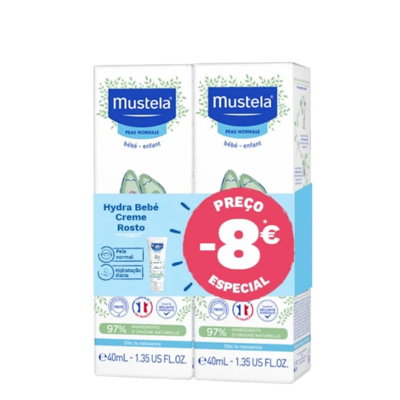Mustela Pn Hydra Bebe Cr Rosto 40Duo-8E