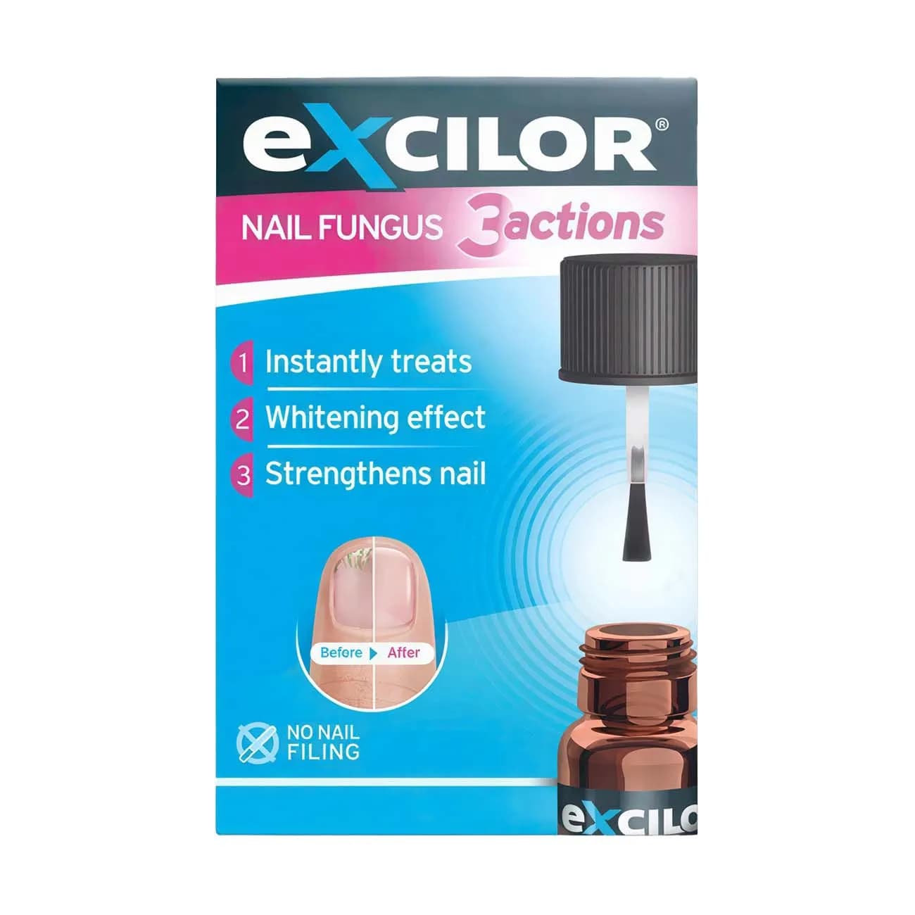 Excilor 3 Ações Sol Fungica Unhas 7Ml
