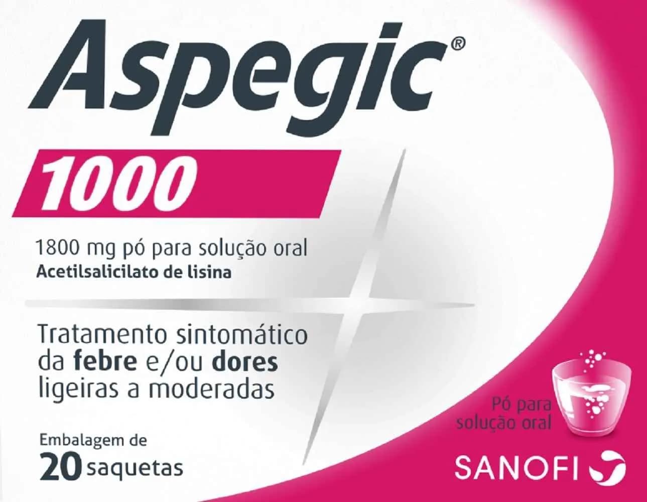 Aspegic 1000, 1800 mg x 20 pó sol oral saq