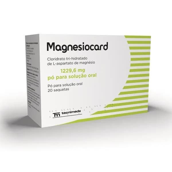 Magnesiocard, 1229,6 mg x 20 pó sol oral saq