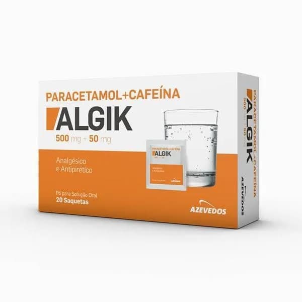 Paracetamol/Cafeína Algik, 500 mg + 50 mg 20 Saqueta Po sol oral